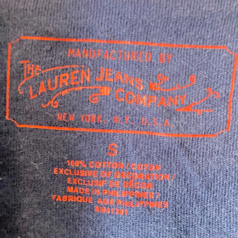Vtg Lauren Jeans Co Ralph Lauren Nautical Navy Striped Crest Zip Up Hoodie Small - Picture 3 of 7